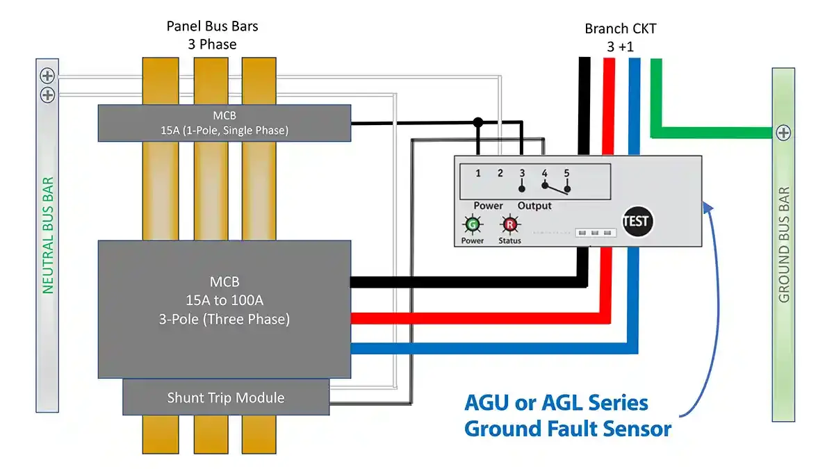 GFRelay Shunt Trip Breaker Wiring Diagram